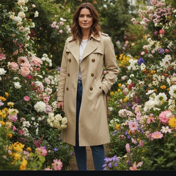 Burberry Beige Double-Breasted Trench Coat - Picture 3 of 5